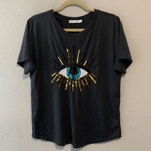South Parade Evil Eye Sequin Tee Shirt